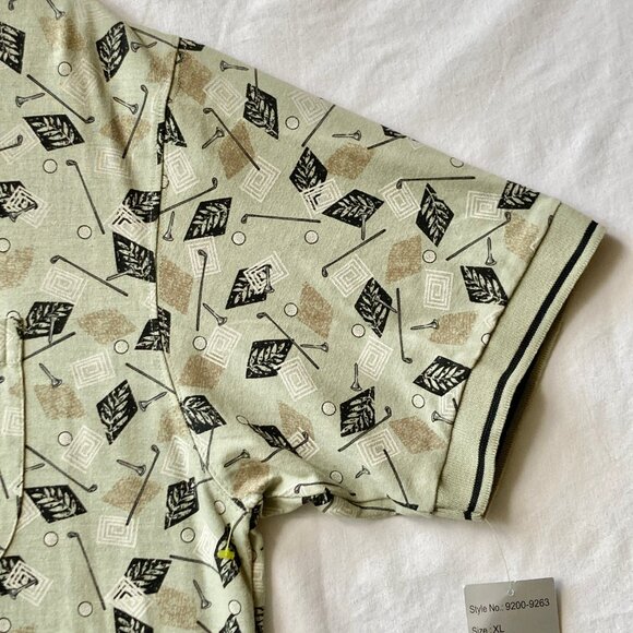 Michael Austin Golf Shirt Mens Size XL Vintage New All Over Print Clubs Ball NWT - Picture 5 of 13